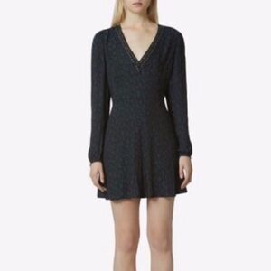 Avec Les Filles Gray Long Sleeve Studded Dress, size M - EUC